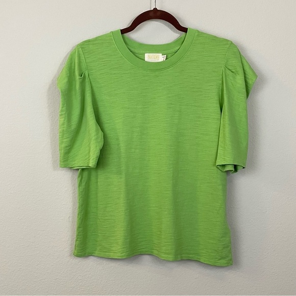 Nation LTD Blythe Origami Sleeve Boxy Tee in Envy Green Size Medium - Picture 4 of 7